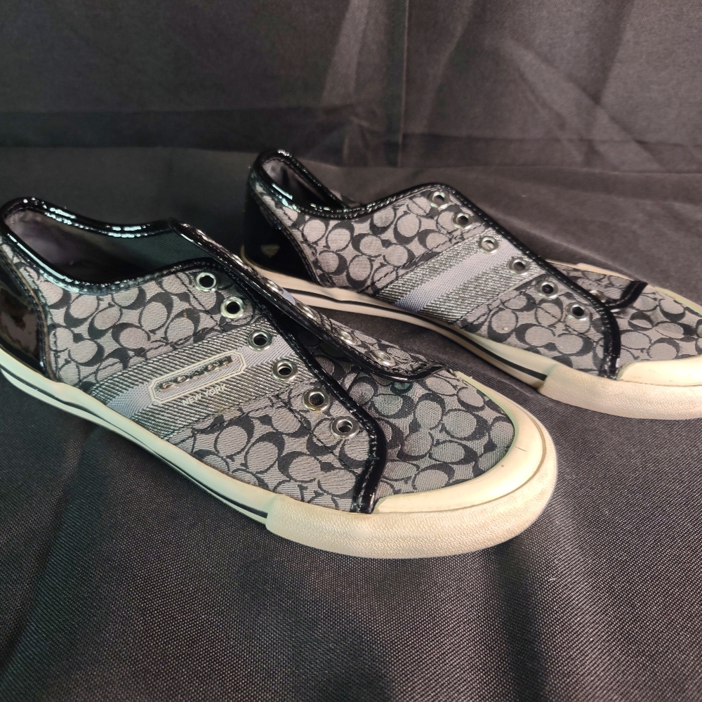 Coach Signature Canvas Tennis Shoes 7B